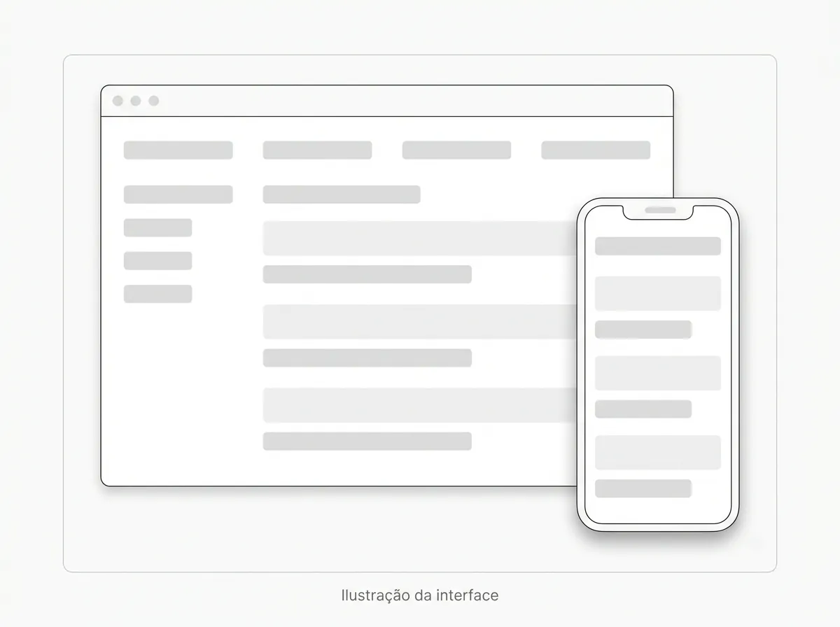 App web e mobile lado a lado